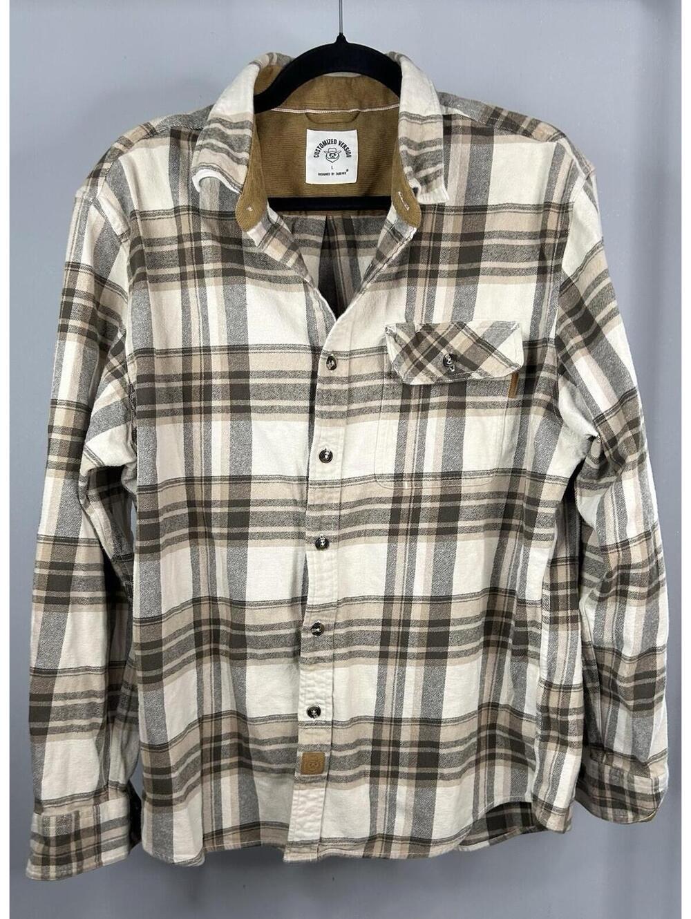 Dubinik Customized Version Long Sleeve Button Down Flannel Shirt Men’s Size L